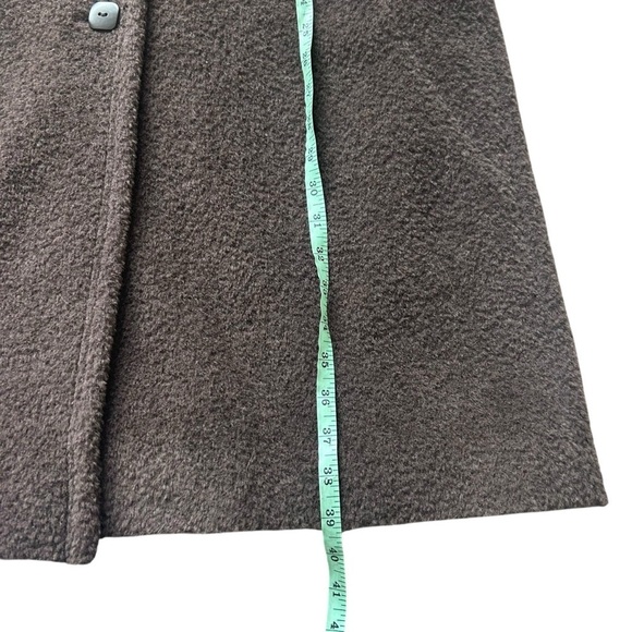 Sachi Collection Peruvian Alpaca Suri & Wool Coat Size 14W Brown Long Lined - Picture 7 of 10